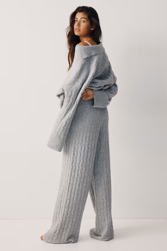 Брюки из ткани с крученым узором h&m