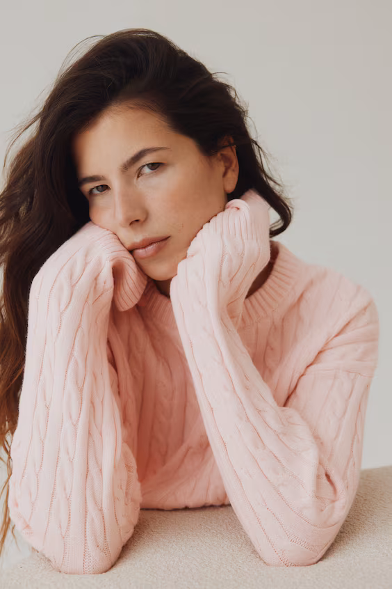 Свитер из ткани с крученым узором h&m