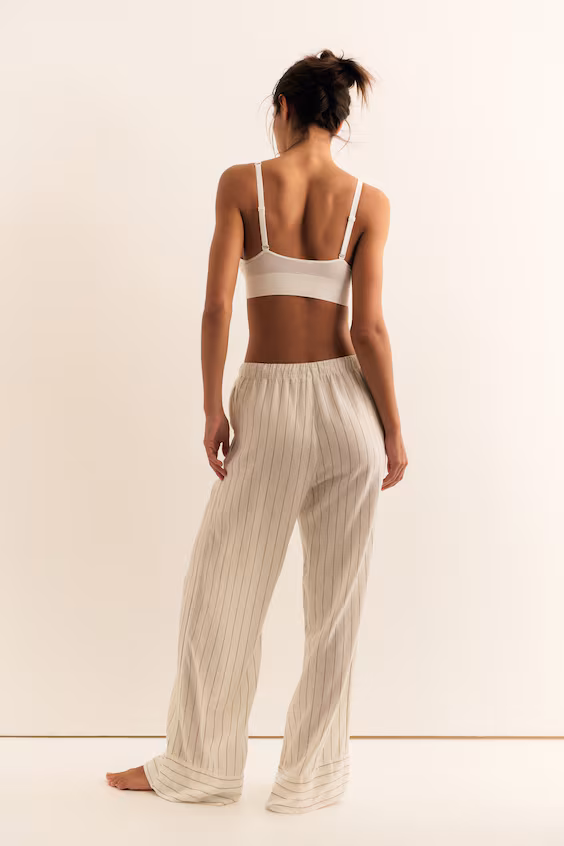 Широкие брюки из льняной смеси