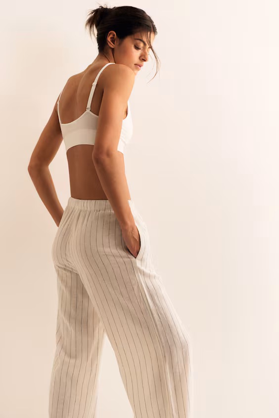 Широкие брюки из льняной смеси