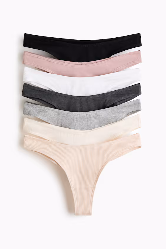 Набор из 7 штук бразильских трусиков из хлопка