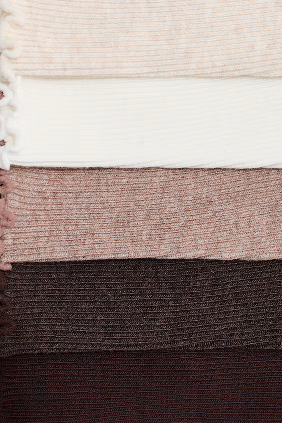 Набор из 5 пар ребристых носков h&m