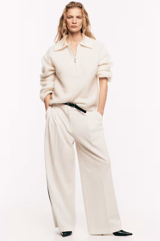 Свитер из мохера с молнией