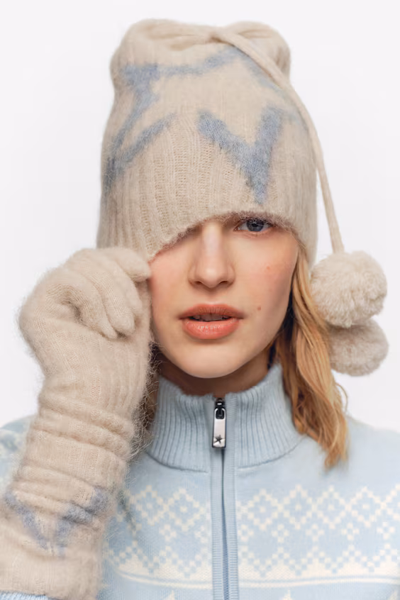 Шапка из мохера и шерсти