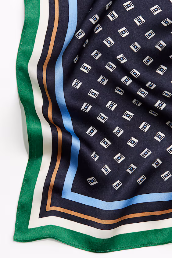 Печатный шелковый платок