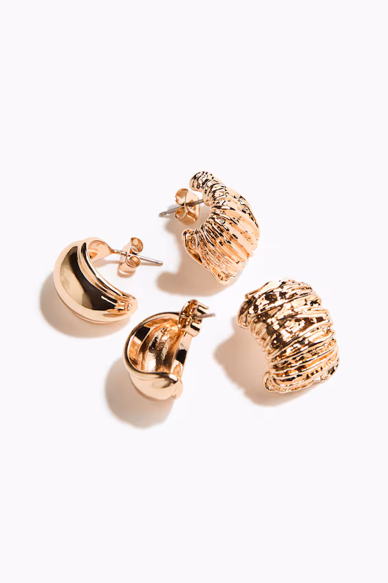 2 пары круглых серег h&m