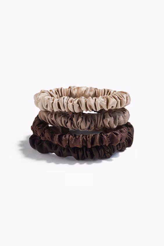 Пакет из 4 резинок scrunchies из шелка