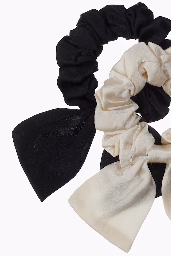 Набор из 2 резинок для волос из шелка