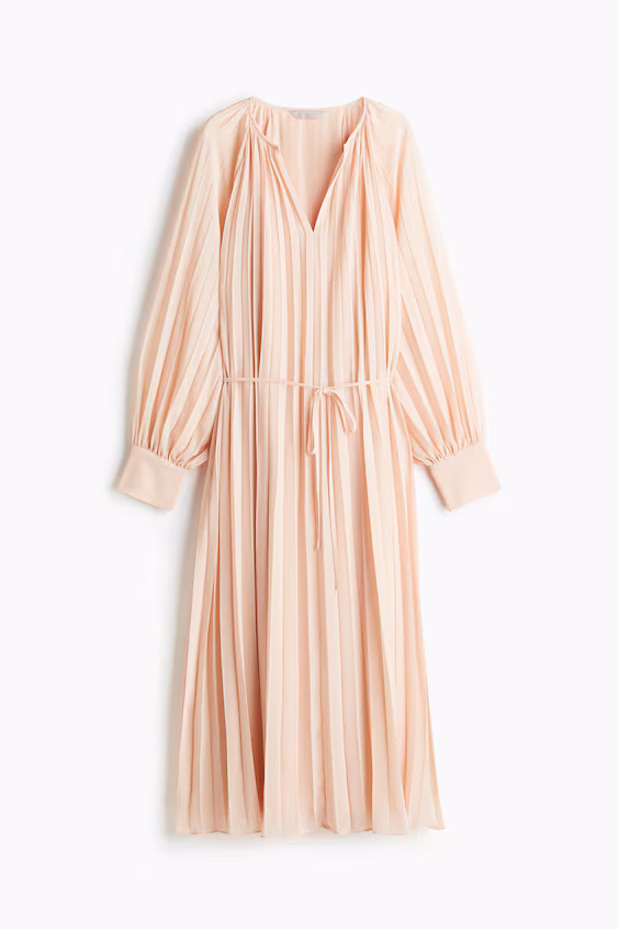 Плиссированное платье из шифона