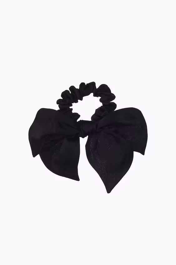 Поджим для волос из шелка с бантиком