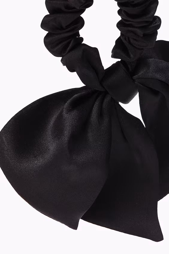 Поджим для волос из шелка с бантиком
