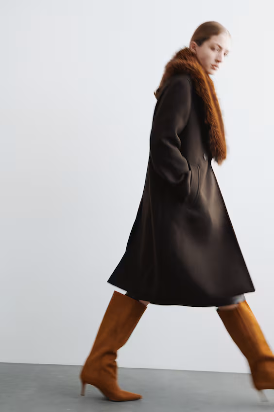 Сапоги до колена из меха