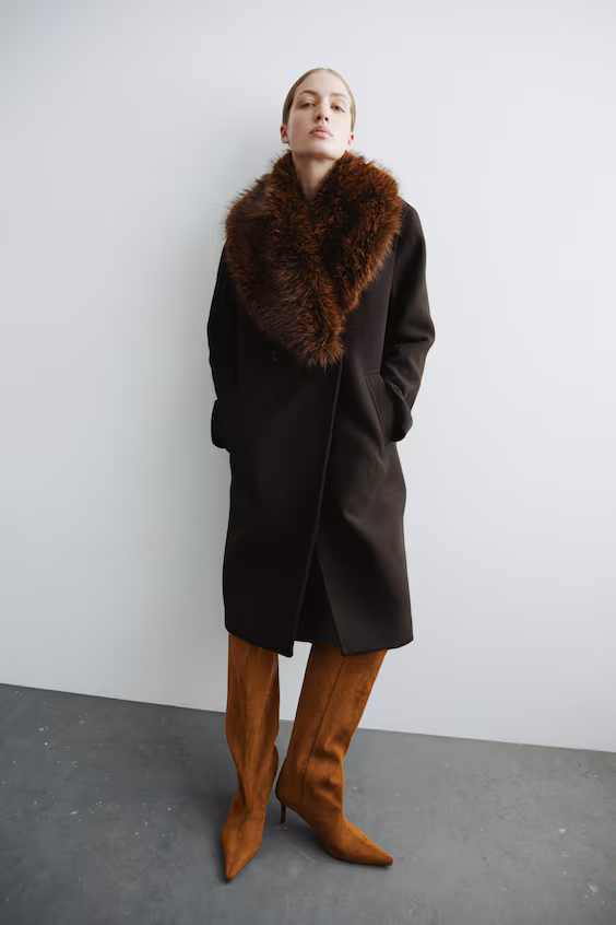 Сапоги до колена из меха