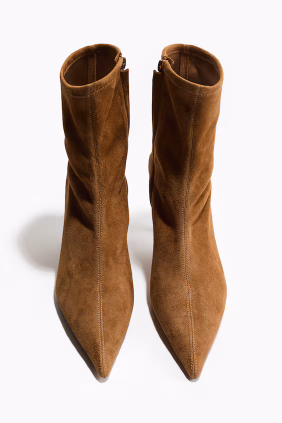 Ботильоны из кожи с средним голенищем