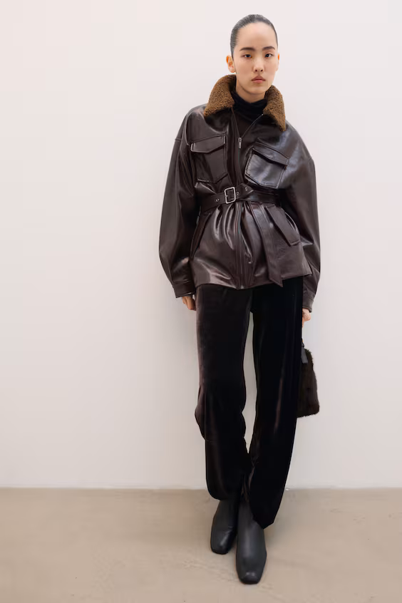 Сапоги из кожи на каблуке h&m