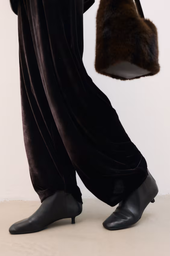 Сапоги из кожи на каблуке h&m