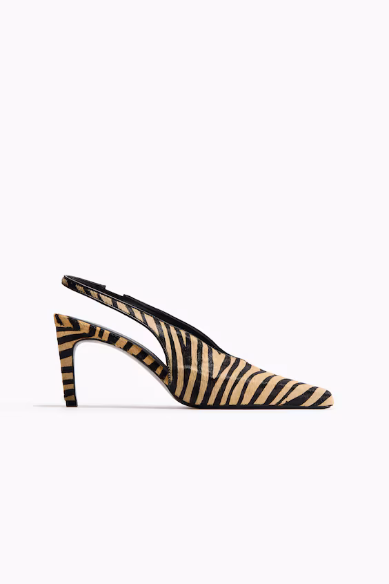 Босоножки на высоком каблуке из кожи с открытым задником