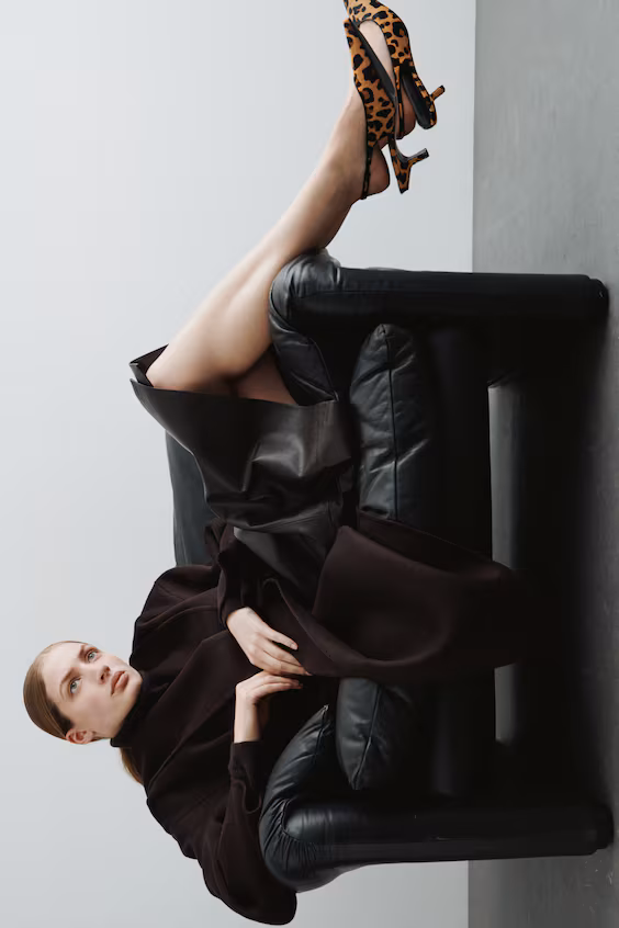 Босоножки на каблуке kitten из кожи