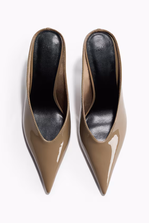 Заостренные мюли на высоком каблуке