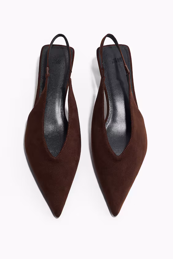 Босоножки на каблуке kitten с открытым задником