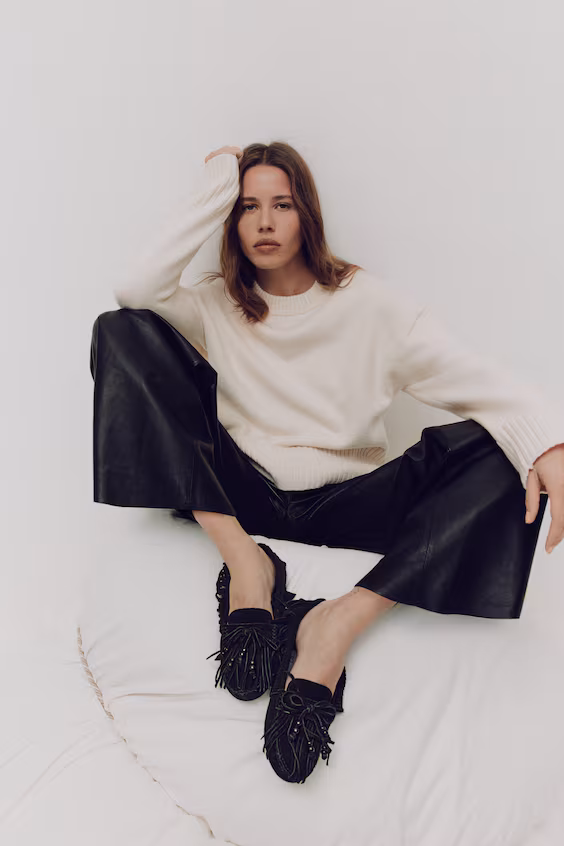 Лоферы из кожи