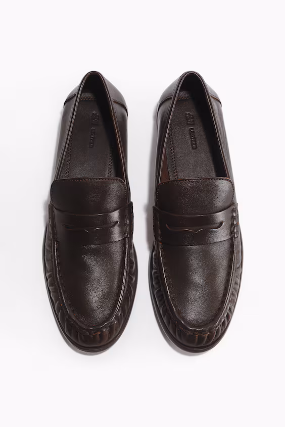 Лоферы из кожи