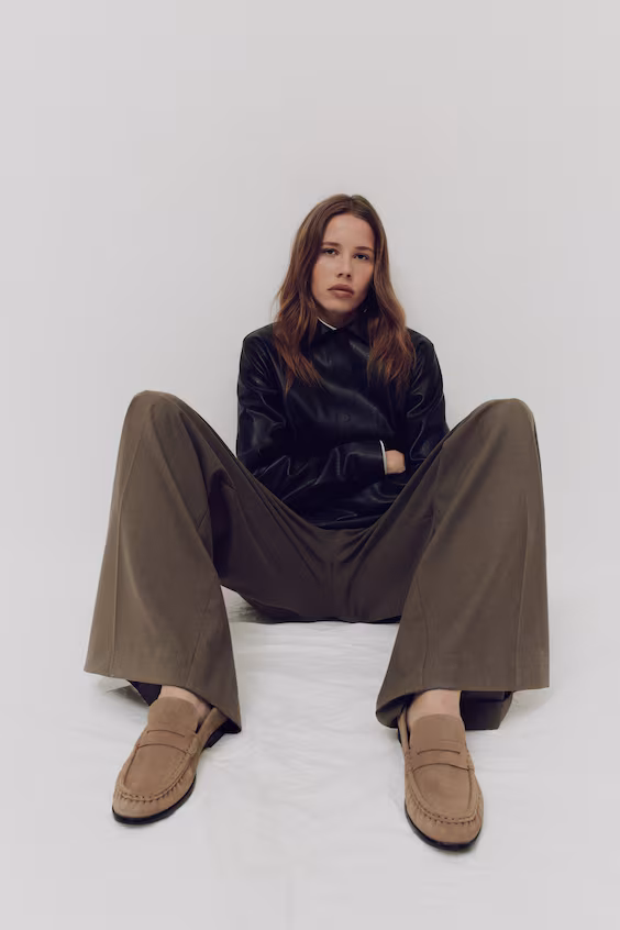 Лоферы из кожи