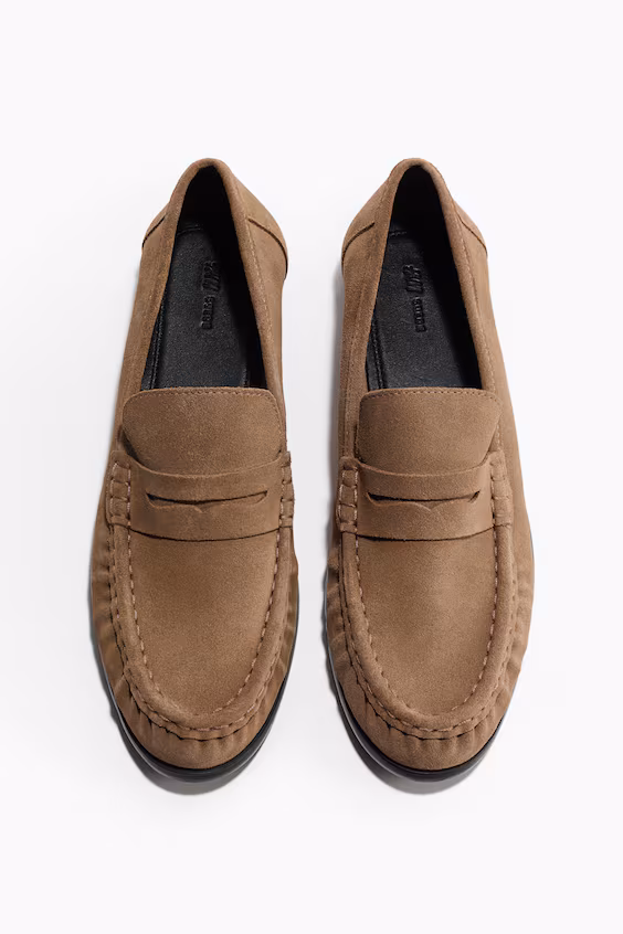 Лоферы из кожи