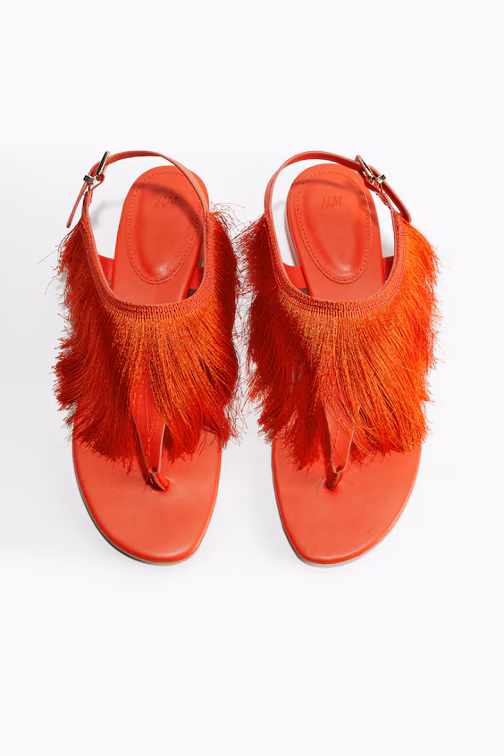 Сандалии с бахромой h&m