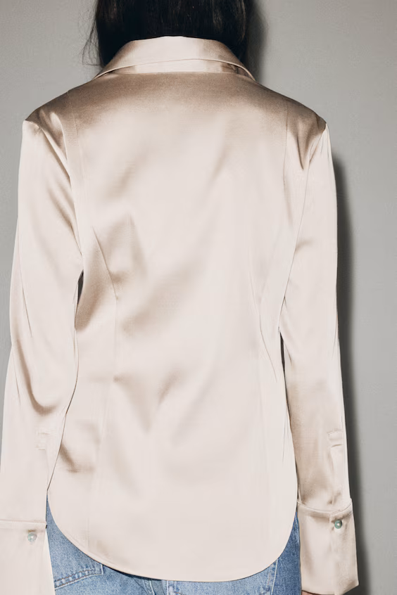 Облегающая рубашка из саржи