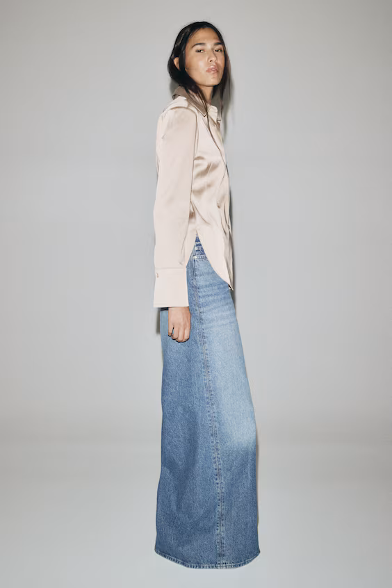 Облегающая рубашка из саржи