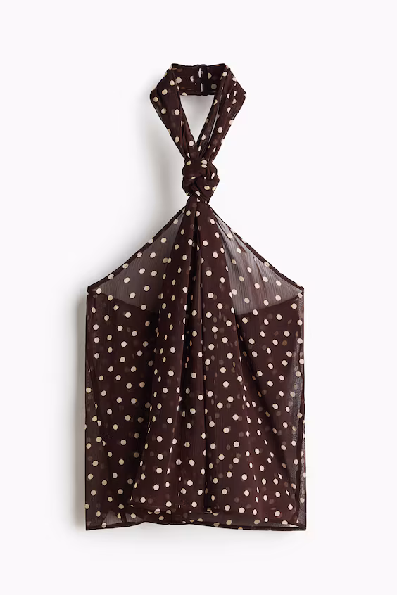 Топ с галтерным вырезом из шифона