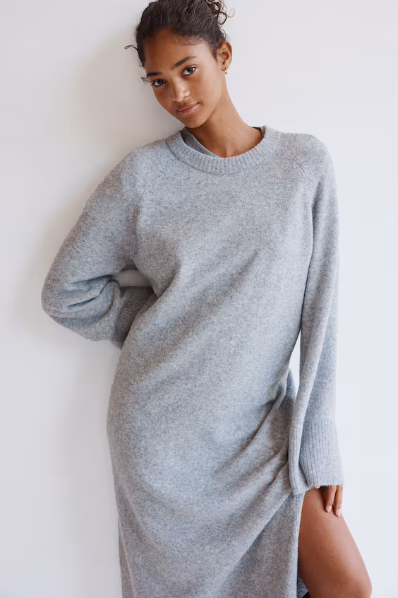 Длинное платье из трикотажа