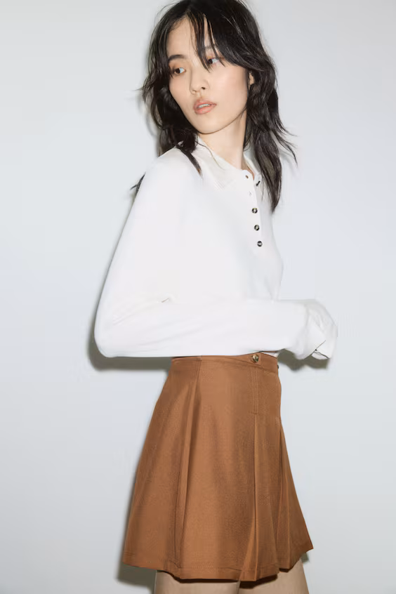 Юбка-шорты с утонченными складками