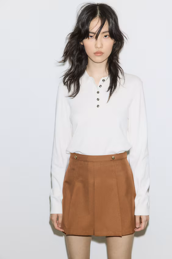 Юбка-шорты с утонченными складками