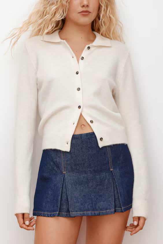 Мини-юбка-шорты с крючками