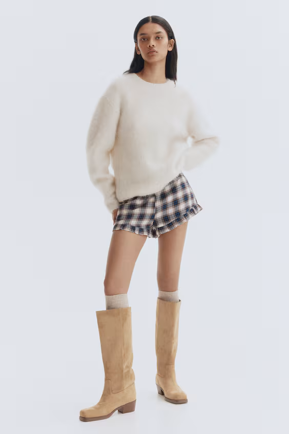 Шорты из хлопкового саржевого полотна