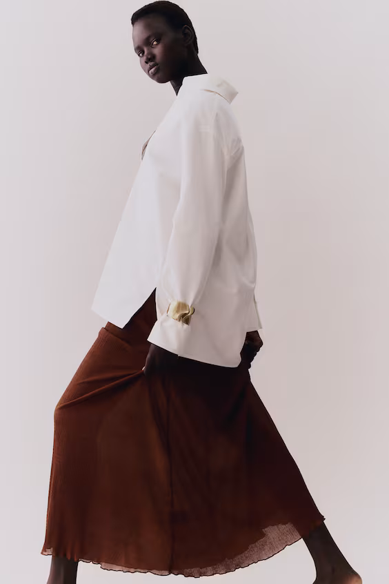 Плиссированная длинная юбка