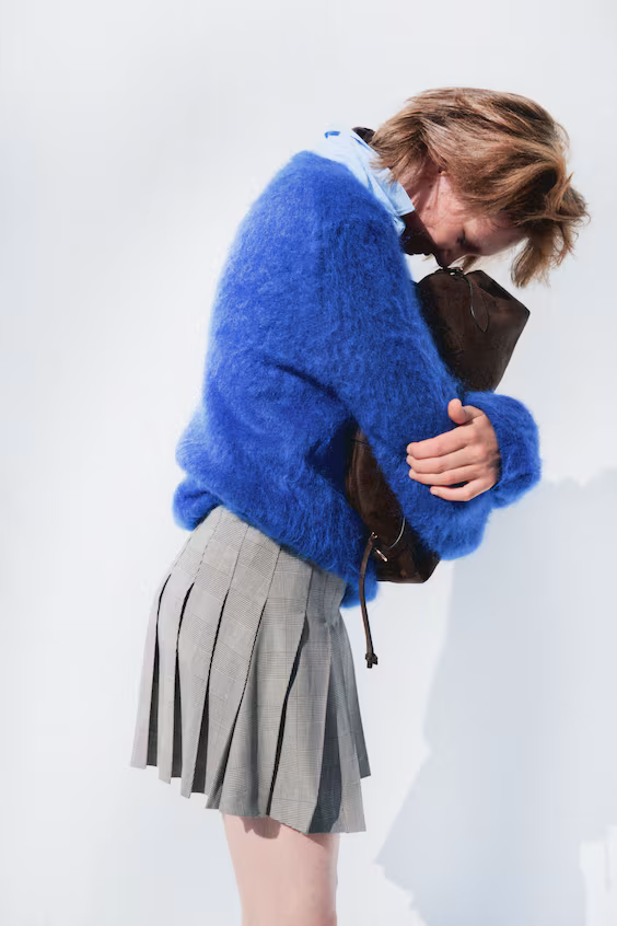 Мини-юбка с фигурными складками