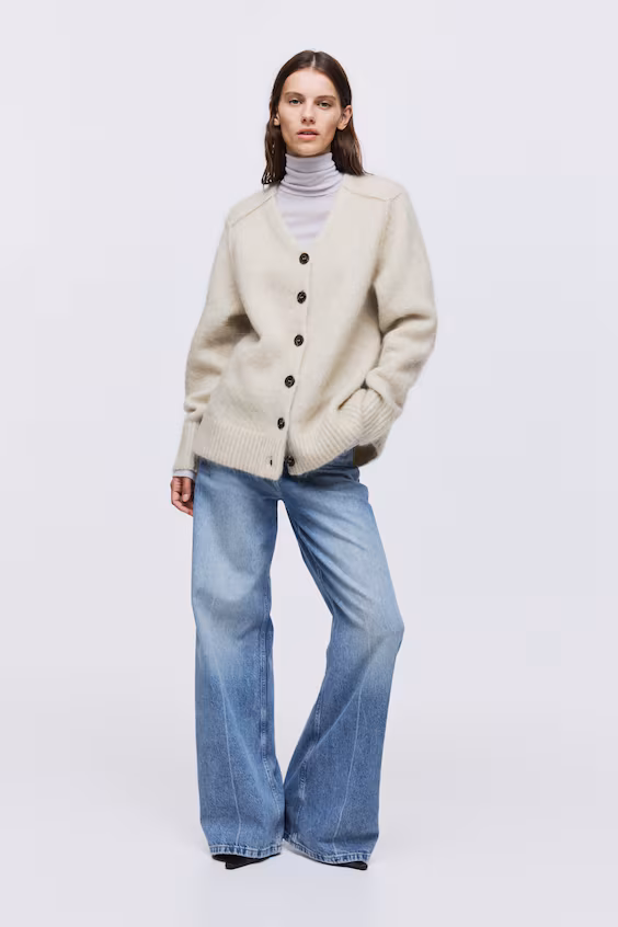 Пальто из смесовой мохеровой пряжи