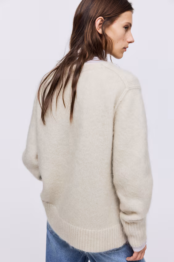 Пальто из смесовой мохеровой пряжи