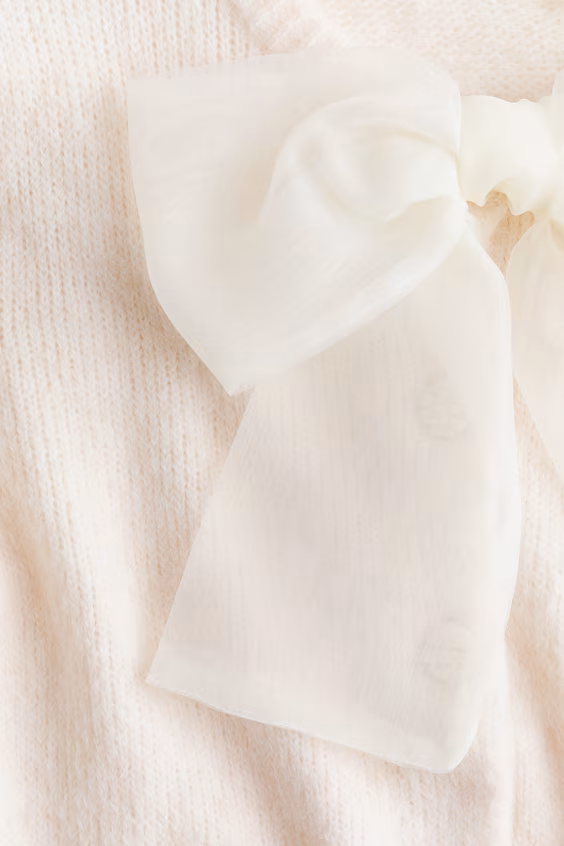 Кардиган из мягкого трикотажа с деталями бантом