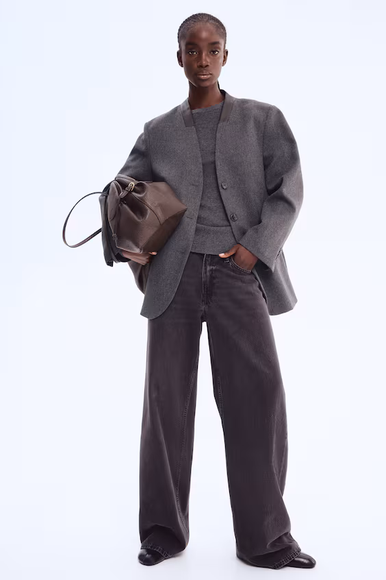 Блейзер без воротника h&m