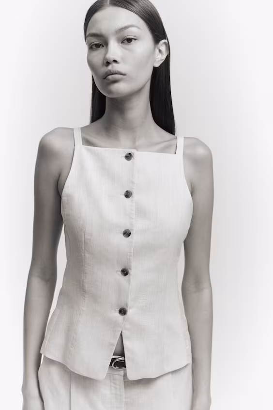 Жилет из льняной смеси