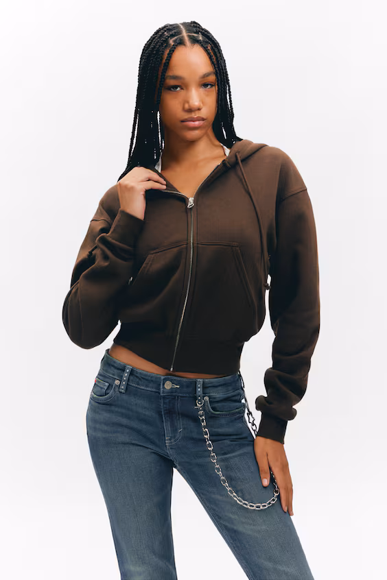 Худи с короткой застежкой