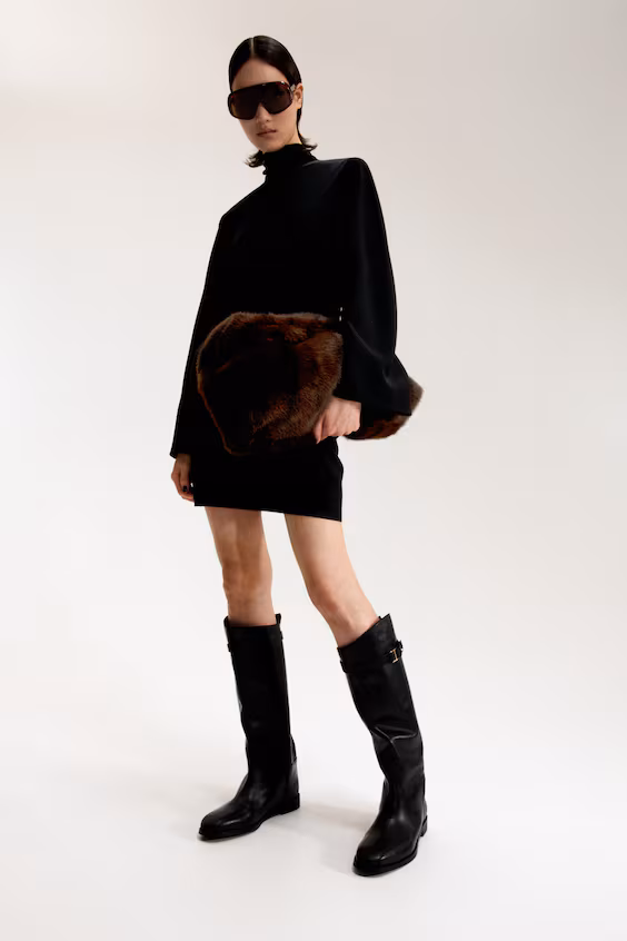 Ботфорты до колена из кожи