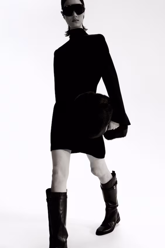 Ботфорты до колена из кожи