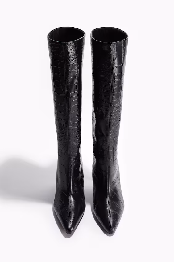 Ботфорты до колена из кожи