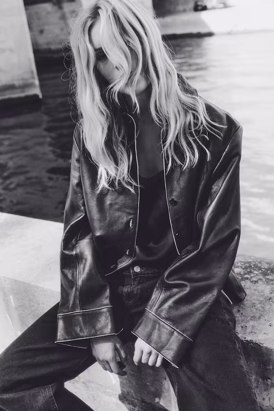 Кожаное пальто