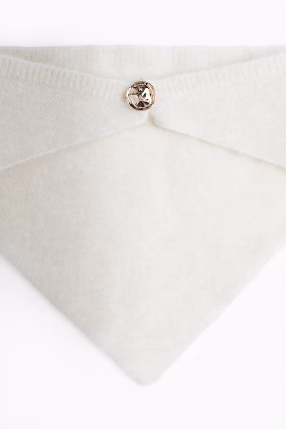 Треугольный шарф из смесовой мохеровой пряжи